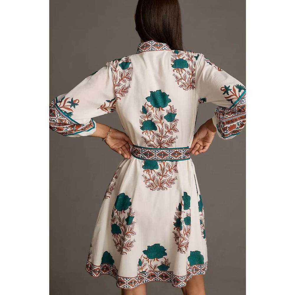 NWT Sue Sartor Flounce Shorty Dress Size M DARK TURQUOISE - Picture 3 of 16